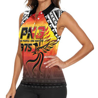 Papua New Guinea 49th Independence Day Women Sleeveless Polo Shirt One People One Nation One PNG