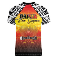 Papua New Guinea Independence Day Women V-Neck T-Shirt One People One Nation One PNG LT05 - Polynesian Pride