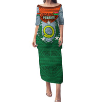 Vanuatu Penama Province Puletasi Vanuatuan Coat Of Arms Polynesian Pattern LT05 Long Dress Green - Polynesian Pride