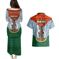 Personalized Vanuatu Penama Province Couples Matching Puletasi Dress and Hawaiian Shirt Vanuatuan Coat Of Arms Polynesian Pattern LT05 - Polynesian Pride
