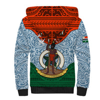 Personalized Vanuatu Penama Province Sherpa Hoodie Vanuatuan Coat Of Arms Polynesian Pattern LT05 - Polynesian Pride