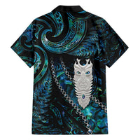 New Zealand Aotearoa Family Matching Off The Shoulder Long Sleeve Dress and Hawaiian Shirt Maori Tane Te Waiora Paua Shell Glitter Turquoise LT05 - Polynesian Pride