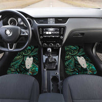 New Zealand Aotearoa Car Mats Maori Tane Te Waiora Paua Shell Glitter Green