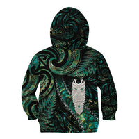 New Zealand Aotearoa Kid Hoodie Maori Tane Te Waiora Paua Shell Glitter Green