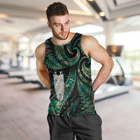 New Zealand Aotearoa Men Tank Top Maori Tane Te Waiora Paua Shell Glitter Green
