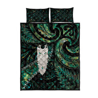 New Zealand Aotearoa Quilt Bed Set Maori Tane Te Waiora Paua Shell Glitter Green