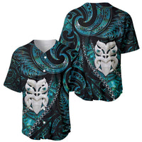New Zealand Aotearoa Baseball Jersey Maori Wheku Paua Shell Glitter Turquoise