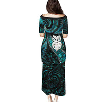 New Zealand Aotearoa Puletasi Maori Wheku Paua Shell Glitter Turquoise