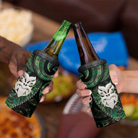 New Zealand Aotearoa 4 in 1 Can Cooler Tumbler Maori Wheku Paua Shell Glitter Green