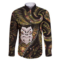 New Zealand Aotearoa Family Matching Short Sleeve Bodycon Dress and Hawaiian Shirt Maori Wheku Paua Shell Glitter Gold