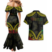 Aloha Tropical Palm Trees Couples Matching Mermaid Dress and Hawaiian Shirt Reggae Polynesian Pattern LT05 - Polynesian Pride