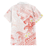 Polynesia Hammerhead Shark Family Matching Long Sleeve Bodycon Dress and Hawaiian Shirt Tropical Flowers Tribal Pattern Peach LT05 - Polynesian Pride