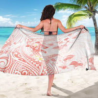 Polynesia Hammerhead Shark Sarong Tropical Flowers Tribal Pattern Peach LT05 - Polynesian Pride