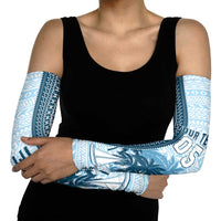 Fiji Regatta Arm Sleeves Palm Tree Tapa Pattern - Polynesian Pride