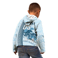 Custom Fiji Regatta Kid Hoodie Palm Tree Tapa Pattern - Polynesian Pride