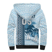 Custom Fiji Regatta Sherpa Hoodie Palm Tree Tapa Pattern - Polynesian Pride