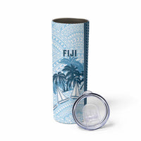 Custom Fiji Regatta Skinny Tumbler Palm Tree Tapa Pattern - Polynesian Pride