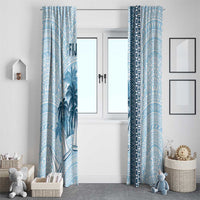 Fiji Regatta Window Curtain Palm Tree Tapa Pattern - Polynesian Pride