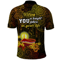 Happy Diwali Festival Polo Shirt Diya Lamp Hibiscus Polynesian Pattern LT05 - Polynesian Pride