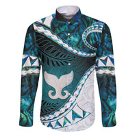 Aotearoa New Zealand Family Matching Short Sleeve Bodycon Dress and Hawaiian Shirt Maori Wera Paua Shell Teal Glitter