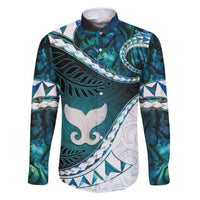 Aotearoa New Zealand Family Matching Tank Maxi Dress and Hawaiian Shirt Maori Wera Paua Shell Teal Glitter