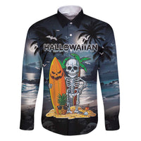 Personalised Hawaii Halloween Family Matching Puletasi and Hawaiian Shirt Hallowaiian Skeleton Surf