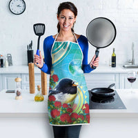 New Zealand Tomtit Apron Maori Koru With Pohutukawa Galaxy Style - Polynesian Pride