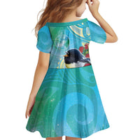 New Zealand Tomtit Family Matching Puletasi and Hawaiian Shirt Maori Koru With Pohutukawa Galaxy Style - Polynesian Pride