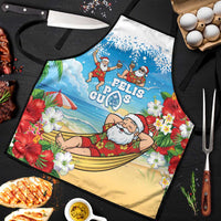 Guam Christmas Apron Felis Pasgua Chilling Santa - Polynesian Pride