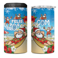 Guam Christmas 4 in 1 Can Cooler Tumbler Felis Pasgua Chilling Santa - Polynesian Pride