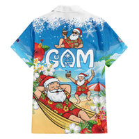 Guam Christmas Family Matching Long Sleeve Bodycon Dress and Hawaiian Shirt Felis Pasgua Chilling Santa - Polynesian Pride