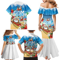 Guam Christmas Family Matching Mermaid Dress and Hawaiian Shirt Felis Pasgua Chilling Santa - Polynesian Pride