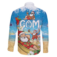 Guam Christmas Family Matching Off The Shoulder Long Sleeve Dress and Hawaiian Shirt Felis Pasgua Chilling Santa - Polynesian Pride