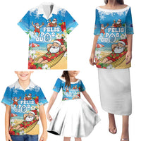 Guam Christmas Family Matching Puletasi and Hawaiian Shirt Felis Pasgua Chilling Santa - Polynesian Pride