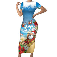 Guam Christmas Family Matching Short Sleeve Bodycon Dress and Hawaiian Shirt Felis Pasgua Chilling Santa - Polynesian Pride