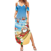 Guam Christmas Family Matching Summer Maxi Dress and Hawaiian Shirt Felis Pasgua Chilling Santa - Polynesian Pride