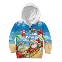 Guam Christmas Kid Hoodie Felis Pasgua Chilling Santa - Polynesian Pride