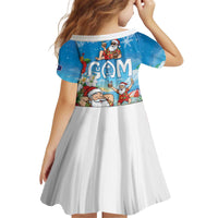 Guam Christmas Kid Short Sleeve Dress Felis Pasgua Chilling Santa - Polynesian Pride