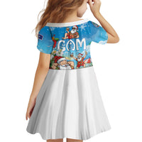 Guam Christmas Kid Short Sleeve Dress Felis Pasgua Chilling Santa LT05 - Polynesian Pride