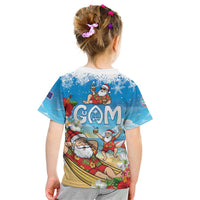 Guam Christmas Kid T Shirt Felis Pasgua Chilling Santa - Polynesian Pride