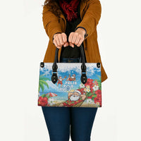 Guam Christmas Leather Bag Felis Pasgua Chilling Santa - Polynesian Pride