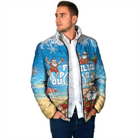 Guam Christmas Padded Jacket Felis Pasgua Chilling Santa - Polynesian Pride