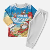 Guam Christmas Pajama Set Felis Pasgua Chilling Santa - Polynesian Pride