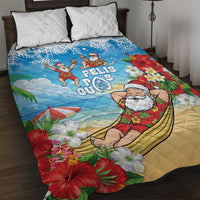 Guam Christmas Quilt Bed Set Felis Pasgua Chilling Santa - Polynesian Pride