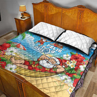 Guam Christmas Quilt Bed Set Felis Pasgua Chilling Santa - Polynesian Pride