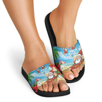 Guam Christmas Slide Sandals Felis Pasgua Chilling Santa - Polynesian Pride