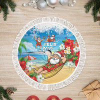 Guam Christmas Tree Skirt Felis Pasgua Chilling Santa - Polynesian Pride