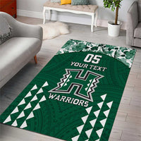 Custom Hawaii Football Area Rug Rainbow Warriors Tropical Vibes LT05 - Polynesian Pride