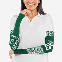 Custom Hawaii Football Arm Sleeves Rainbow Warriors Tropical Vibes - Polynesian Pride