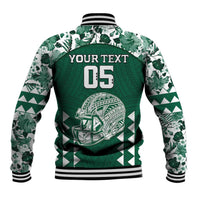 Custom Hawaii Football Baseball Jacket Rainbow Warriors Tropical Vibes - Polynesian Pride